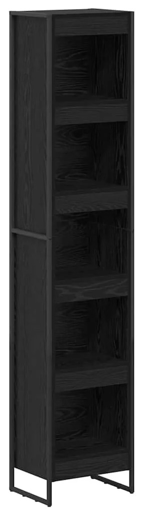 vidaXL Βιβλιοθήκη Μαύρη Οξυά 80 x 30 x 155 εκ Επεξεργασμένο ξύλο