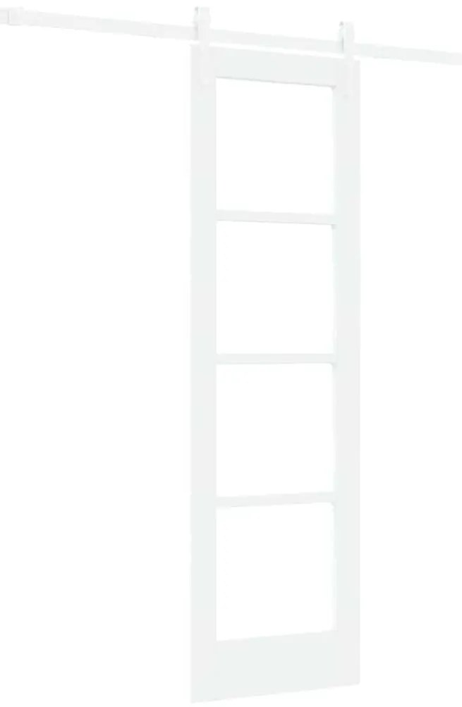 vidaXL Ολισθητή Πόρτα Λευκό 61 x 198.5 εκ. Ξύλο και μέταλλο