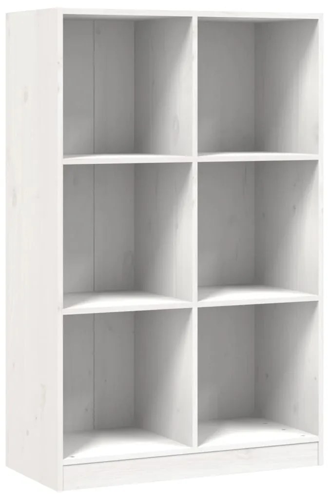 vidaXL Βιβλιοθήκη Λευκή 70 x 33 x 110 εκ. από Μασίφ Ξύλο Πεύκου