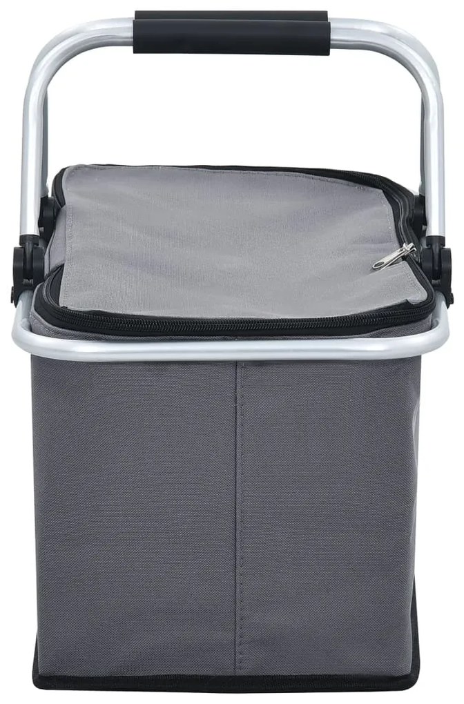 vidaXL Τσάντα Ισοθερμική Πτυσσόμενη Γκρι 46x27x23 εκ. Αλουμινίου