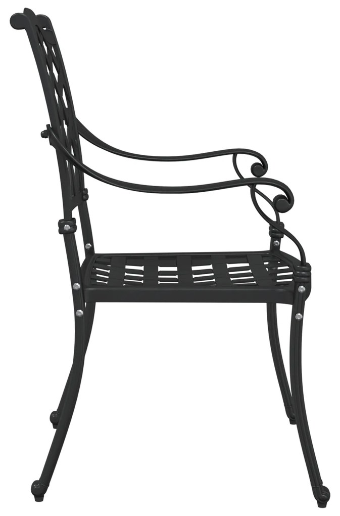 vidaXL Καρέκλα Κήπου 2 pcs Μαύρο 55 x 56.5 x 91εκ Αλουμίνιο
