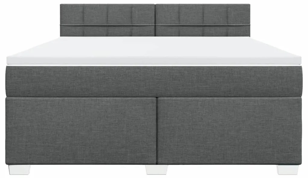 vidaXL Κρεβάτι Boxspring με Στρώμα Σκούρο Γκρι 180x200 εκ Υφασμάτιν