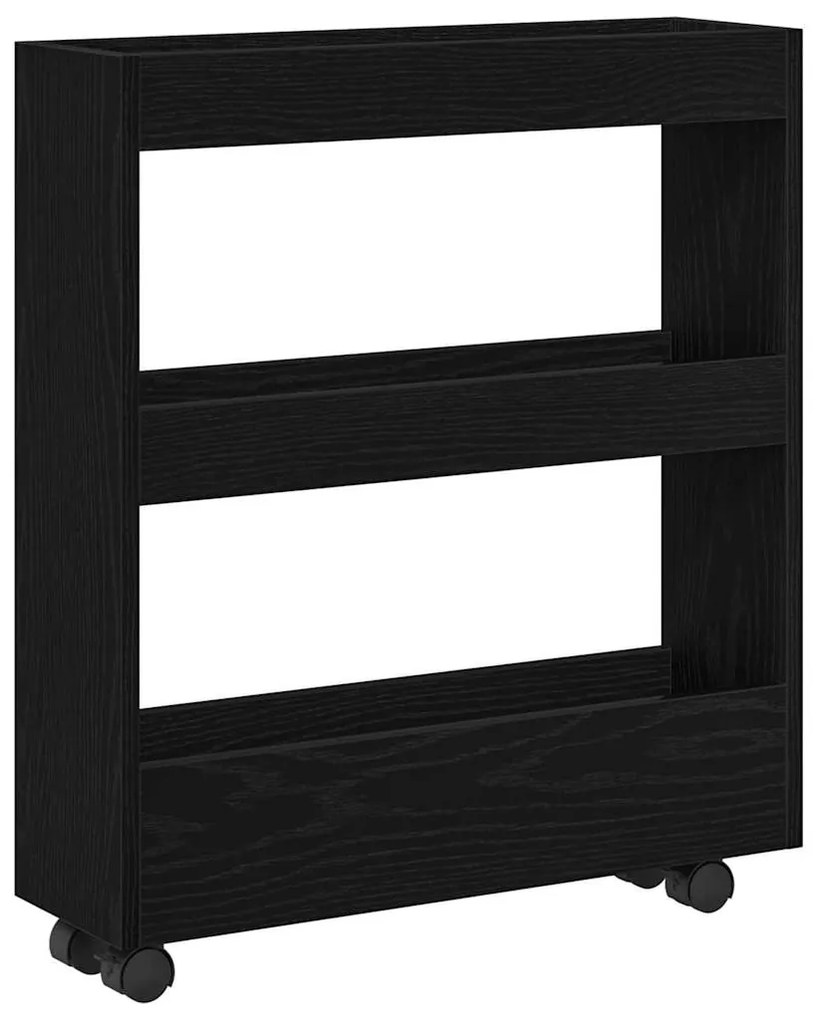 vidaXL Λεπτό Καρότσι Αποθήκευσης Μαύρη Οξυά 60 x 18 x 70 εκ