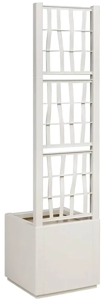 vidaXL Γλάστρα Κήπου Λευκό 36 x 36 x 140 εκ. Πολυπροπυλένιο