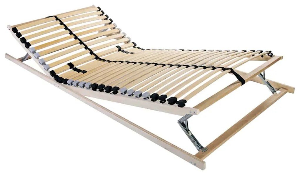 vidaXL Βάση κρεβατιού με λάμες Καφέ 80 x 190 cm Στερεό ξύλο οξιάς