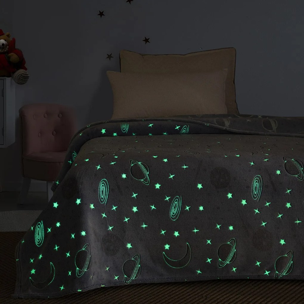 Beauty Home Κουβέρτα μονή φωσφορίζουσα Flash Art 6250 160x220 Γαλάζιο