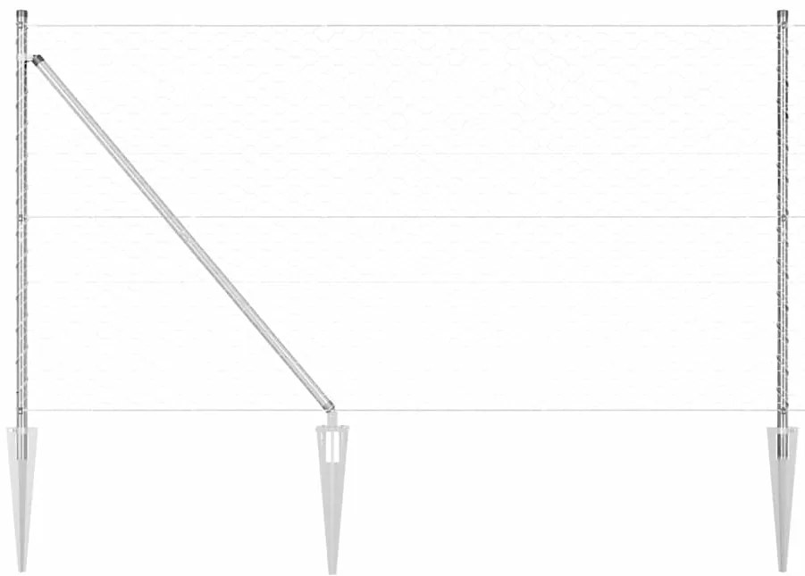 vidaXL Στύλος Περιφράξεων Ασημί 100 x 1,4 μ (50 mm πλέγμα) Ατσάλι