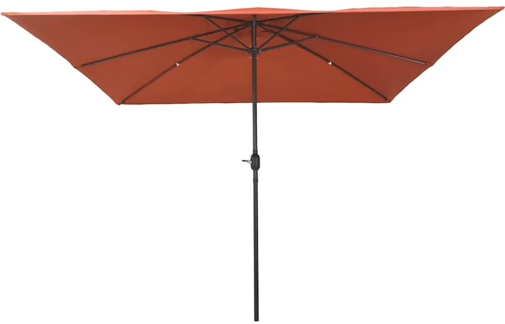 vidaXL Ομπρέλα Κήπου Κόκκινο και Μαύρο 295 x 295 x 245 εκ
