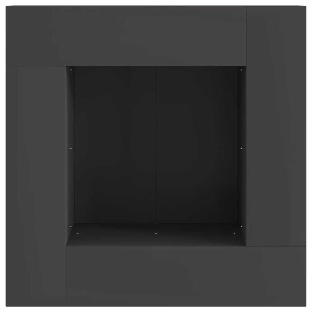 vidaXL Μαύρη Τετράγωνη Φωτιά 60x60x30 εκ. Χάλυβας