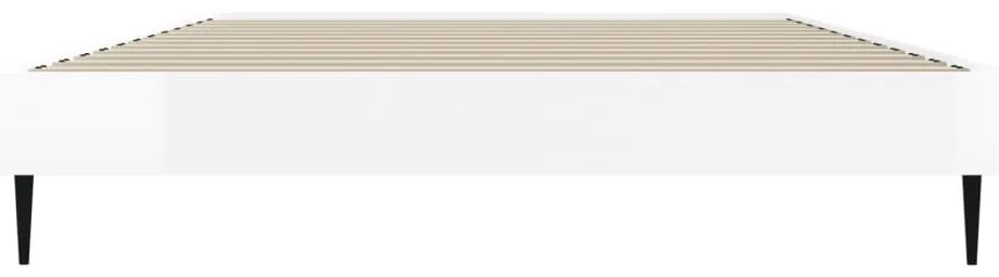 vidaXL Πλαίσιο Κρεβατιού Γυαλιστερό Λευκό 90x190 εκ Επεξεργασμένο Ξύλο