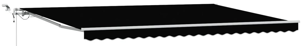 vidaXL Αυτόματη Ανασυρόμενη Τέντα με LED Μαύρη 500x300 cm
