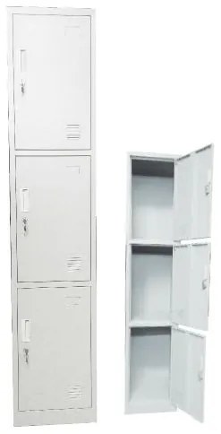 LOCKER 3 Θέσεων Μέταλλο Βαφή  Άσπρο