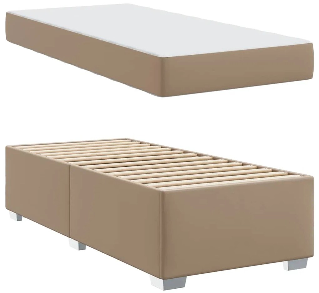 vidaXL Σκελετός Κρεβατιού Καπουτσίνο 100 x 200 cm Τεχνητό δέρμα