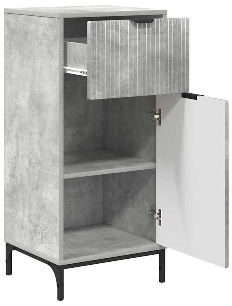 vidaXL Σετ Επίπλων Μπάνιου με συρτάρι με ράφι 2 pcs Σκυρόδεμα Γκρι