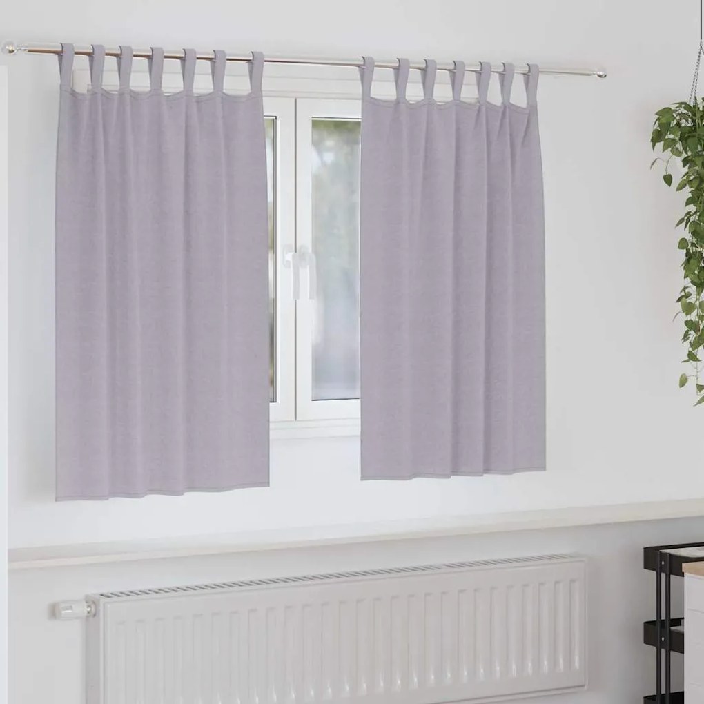 vidaXL Κουρτίνες 2 pcs Μεταλλικό Γκρι 140x140cm Πολυεστέρας