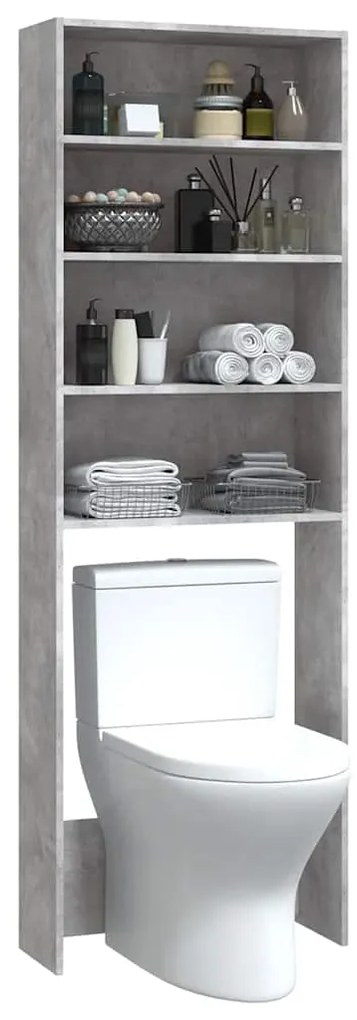 vidaXL Ντουλάπι Πλυντηρίου Γκρι Σκυροδέματος 64 x 24 x 190 εκ.