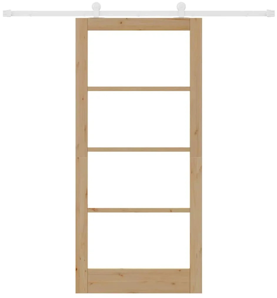 vidaXL Συρόμενη Πόρτα ORKDAL Καφέ 93 x 202 cm Ξύλο και μέταλλο