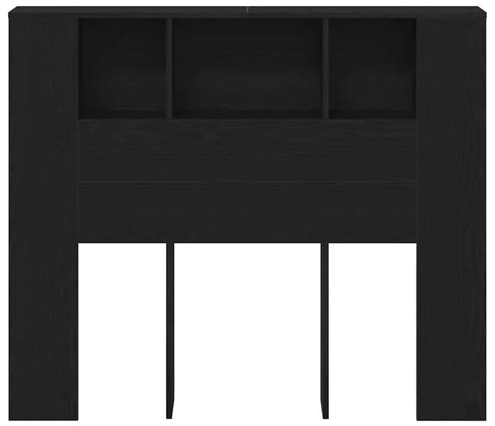 vidaXL Κρεβάτι με Κεφαλάρι με ράφι Μαύρη Οξυά 120 x 18.5 x 102.5 εκ