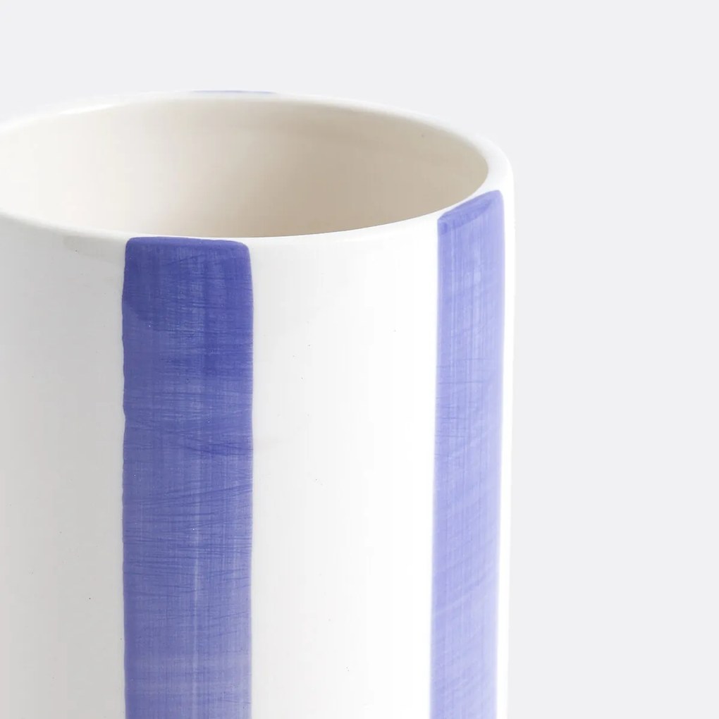 Κεραμικό βάζο με ρίγες, Υ18 εκ., Jaoma