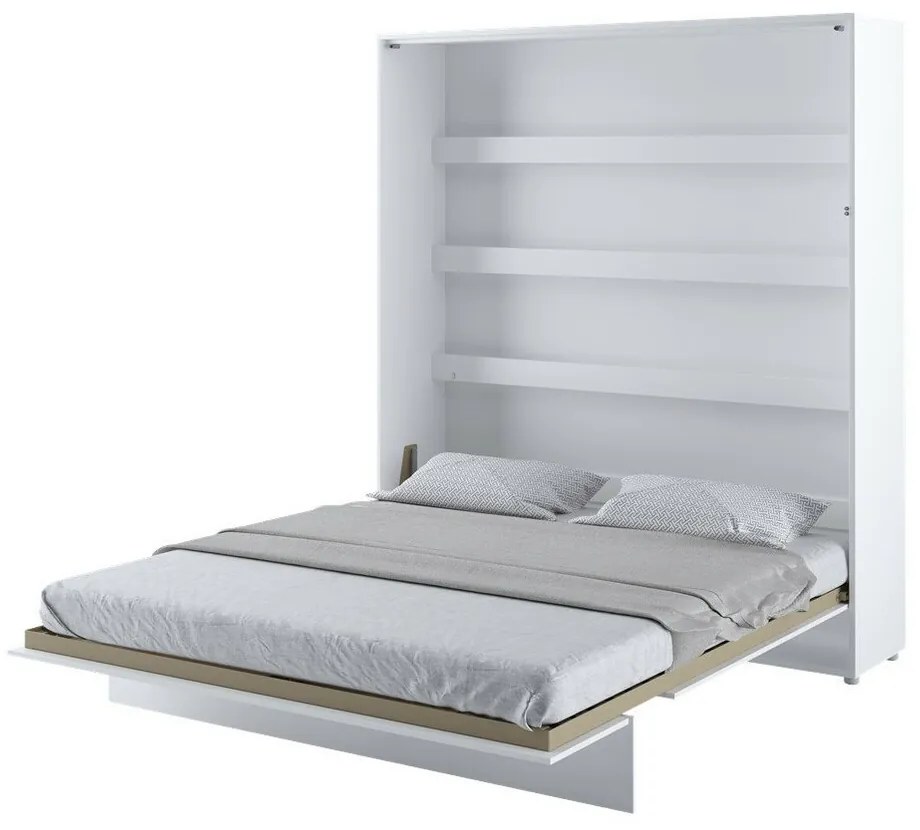 Σετ επίπλων Concept Pro Lenart AH129, 281x217x228cm, Γυαλιστερό λευκό, Άσπρο, Πλαστικοποιημένη μοριοσανίδα, Ινοσανίδες μέσης πυκνότητας, 180x200