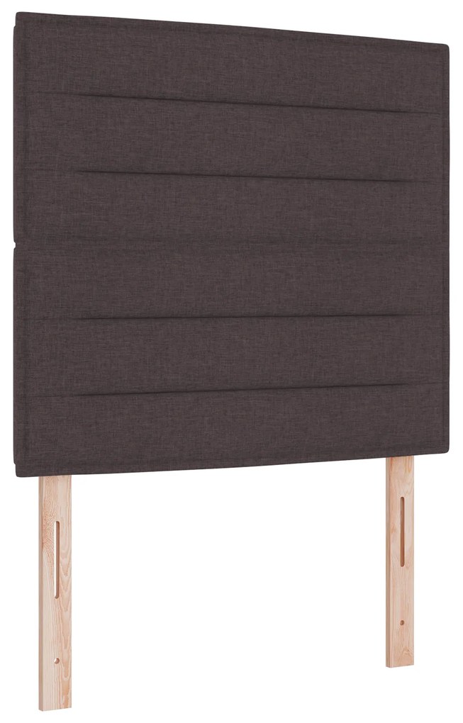 vidaXL Κρεβάτι Box Spring με Στρώμα Σκούρο Καφέ 90x190 εκ. Ύφασμα