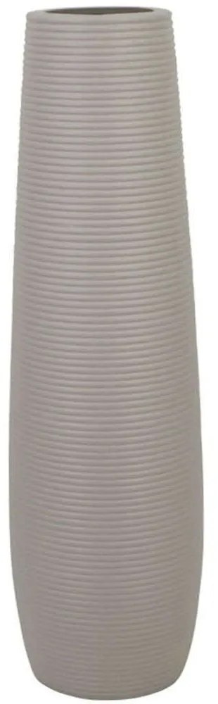 Βάζο Γραμμωτό 15-00-22508-55 Φ15x58cm Light Grey Marhome Ceramic