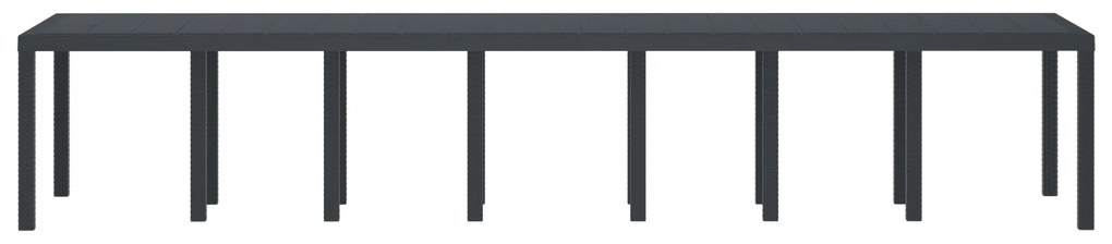 vidaXL Τραπέζι Κήπου Ανθρακί 400x100x73 εκ. Πολυ Ράττεν