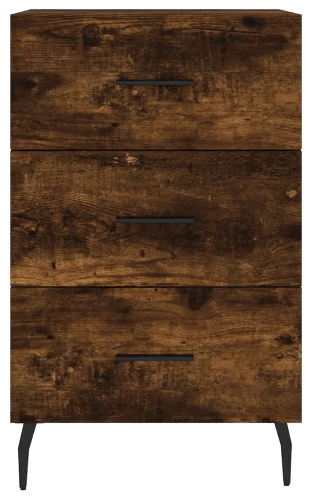 vidaXL Κομοδίνο Καπνιστή Δρυς 40 x 40 x 66 εκ. από Επεξεργασμένο Ξύλο