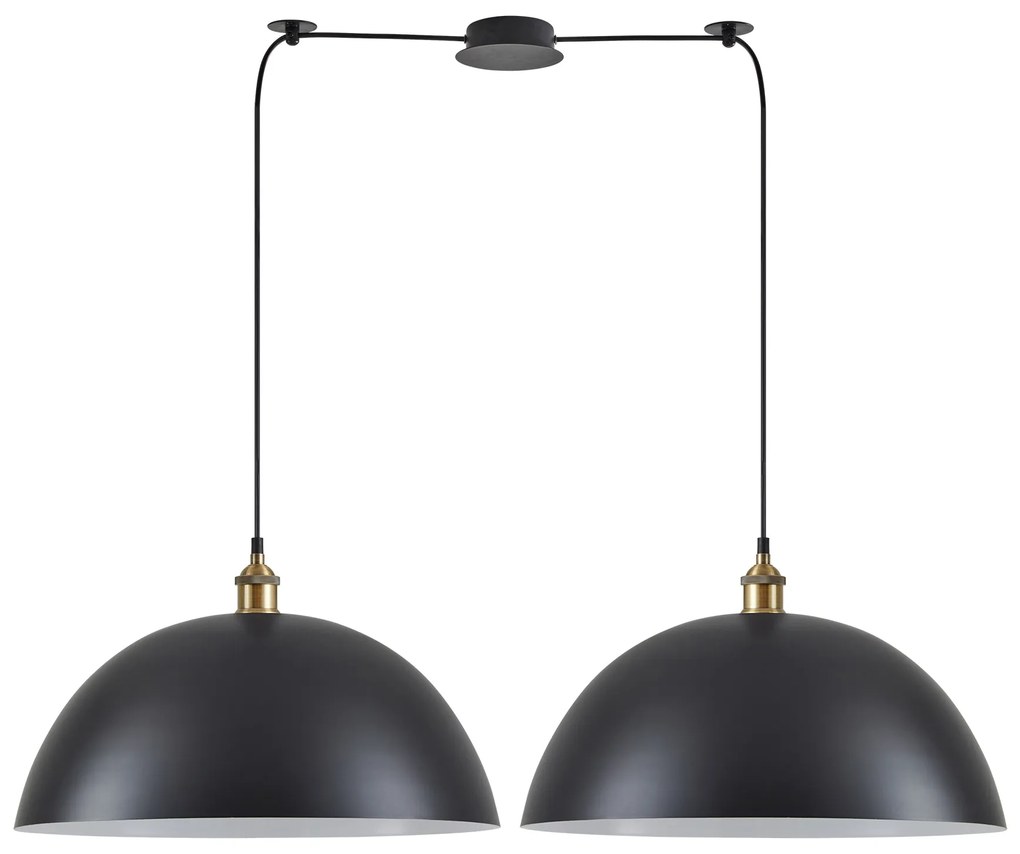 SE21-BR-10-BL2-MS50 MAGNUM Bronze Metal Pendant Black Shade with Black Fabric Cable+ HOMELIGHTING 77-8702