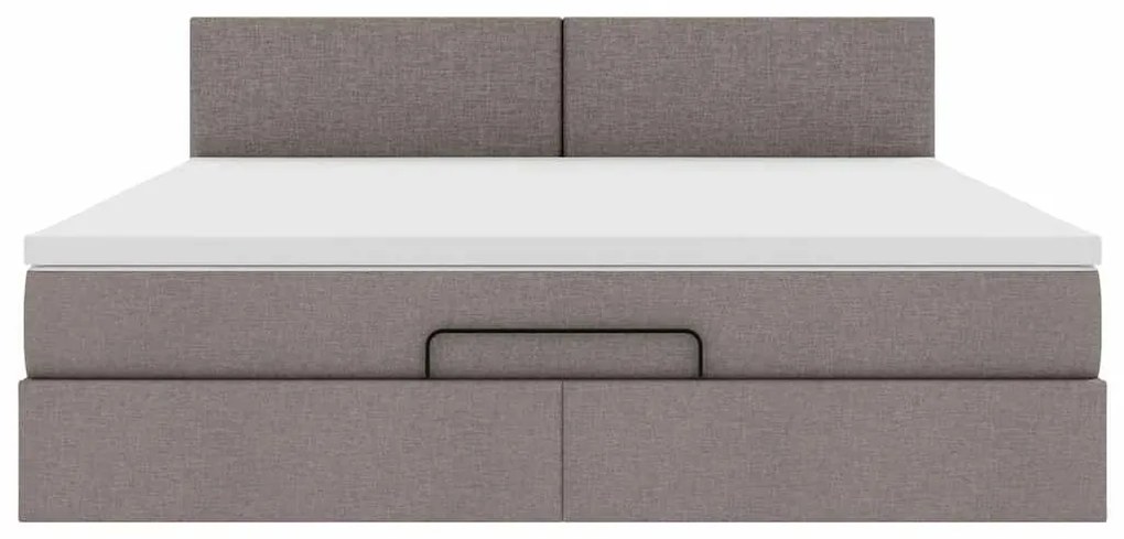 vidaXL Οθωμανικό κρεβάτι με στρώμα Taupe 160x200cm ύφασμα