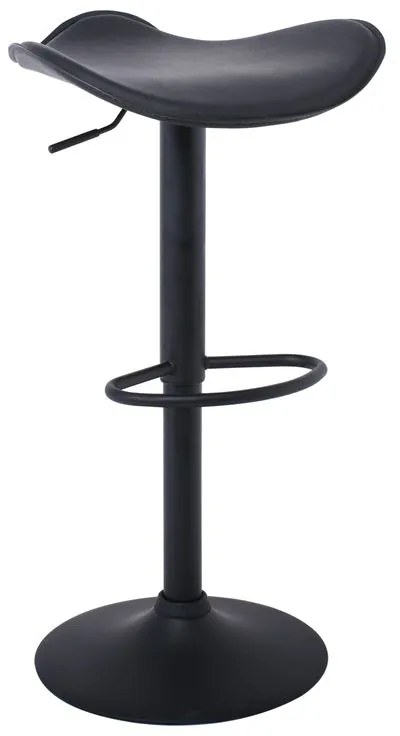 SADDLE Σκαμπό BAR, Μέταλλο Βαφή Μαύρο, Pvc Μαύρο, Ρύθμιση Ύψους, Περιστρεφόμενο  45x43x58/64-79/85cm ΕΜ100,7Μ