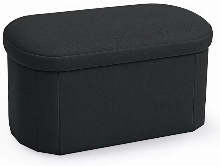 Σκαμπό-μπαούλο Otto ύφασμα μπουκλέ σε ανθρακί απόχρωση 76x38x38εκ. 76x38x38 εκ.