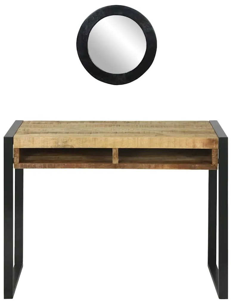 vidaXL Γραφείο με ράφι Καφέ 100 x 50 x 75 cm Μασίφ ξύλο μάνγκο