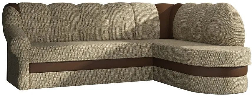 Γωνιακός καναπές Bean-Δεξιά-Μπεζ - Καφέ - 250.00Χ180.00Χ85.00cm