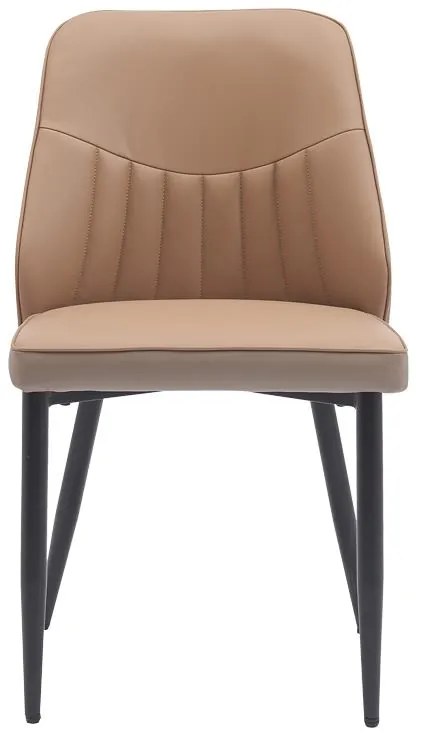 Καρέκλα Onyer καφέ-γκρι pu με πόδι μαύρο μέταλλο 48x60x83εκ 48x60x83 εκ.