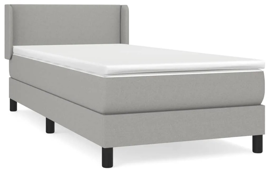 ΚΡΕΒΑΤΙ BOXSPRING ΜΕ ΣΤΡΩΜΑ ΑΝΟΙΧΤΟ ΓΚΡΙ 90X190 ΕΚ. ΥΦΑΣΜΑΤΙΝΟ 3129513