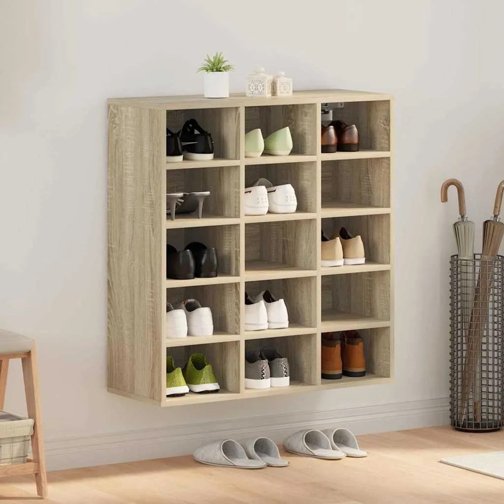vidaXL Παπουτσοθήκη με ράφι Sonoma Δρυς 77.5 x 30 x 83.5 εκ.