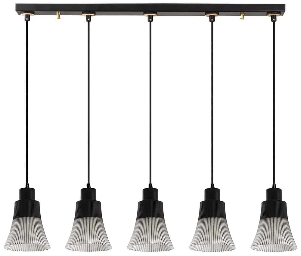 Φωτιστικό Οροφής - Ράγα Foca 525NOR1109 88x13x105cm 5xE27 40W Black Opviq