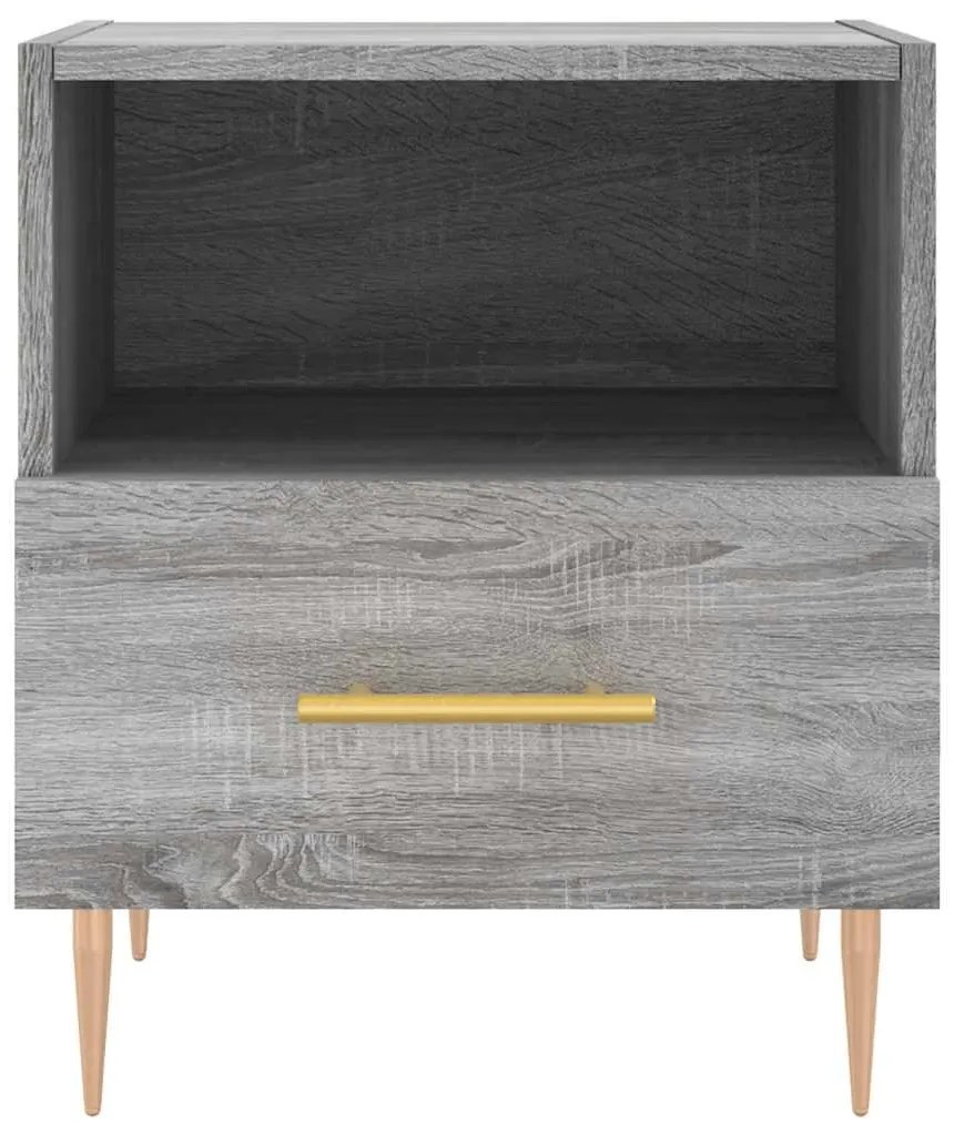 vidaXL Κομοδίνα 2 τεμ. Γκρι Sonoma 40 x 35 x 47,5 εκ. Επεξεργ. Ξύλο