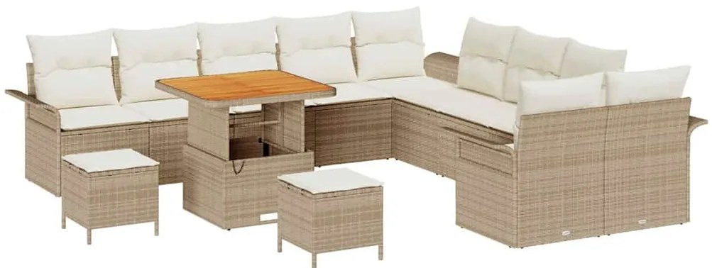 vidaXL Σετ Καναπέ Κήπου 13 pcs Μπεζ συνθετικό ρατάν