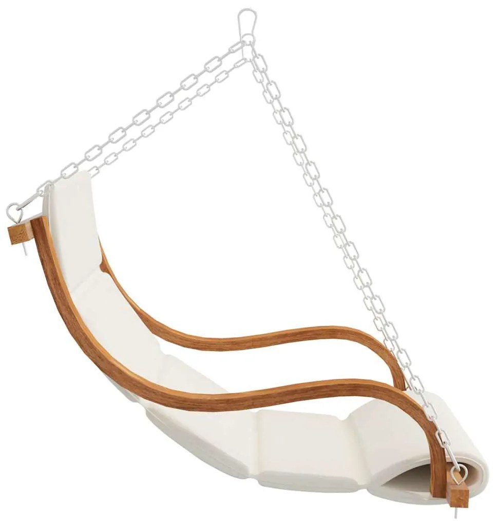 vidaXL Κουνιστή Καρέκλα Χωρίς Πλαίσιο Κούνιας Λυγισμένο Ξύλο Μαξιλάρι