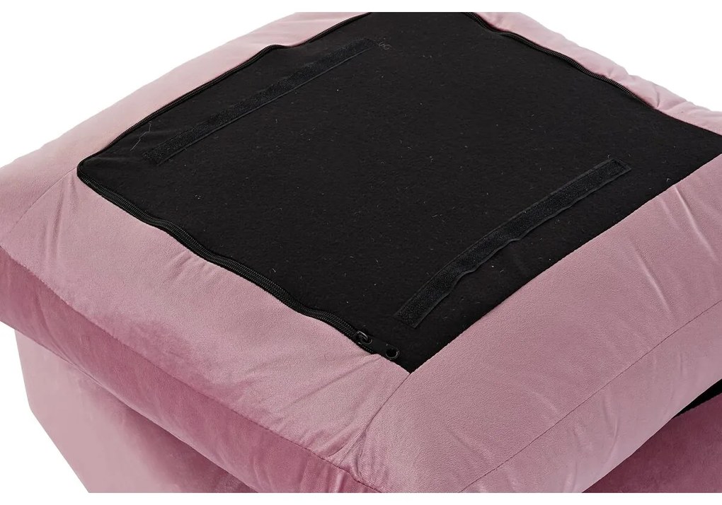 Υποπόδια DKD Home Decor Ροζ πολυεστέρας Σύγχρονη (55 x 55 x 30 cm)