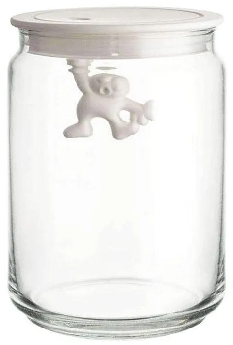 Βάζο Αποθήκευσης Gianni a little man holding on tight AMDR05 W 900ml White Alessi Glass