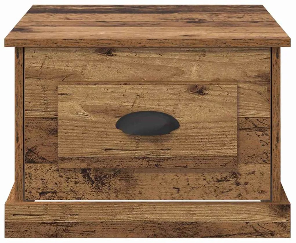 vidaXL Τραπεζάκι σαλονιού with Drawer Παλαιό ξύλο 50 x 50 x 35 cm