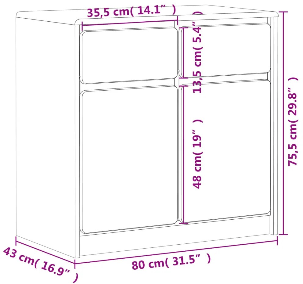 ΝΤΟΥΛΑΠΙ SAUDA ΔΡΥΣ 80X43X75,5 ΕΚ. ΑΠΟ ΜΑΣΙΦ ΞΥΛΟ ΠΕΥΚΟΥ 377600