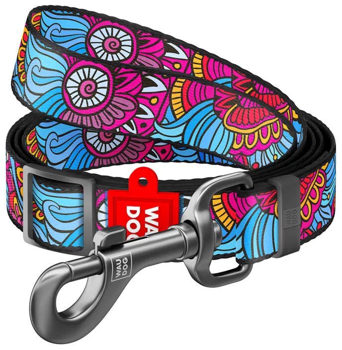 Nylon dog leash WAUDOG "Summer", lgth. 152-183cm