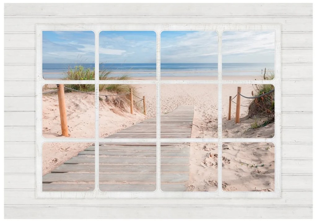 Φωτοταπετσαρία - Window &amp; beach 100x70