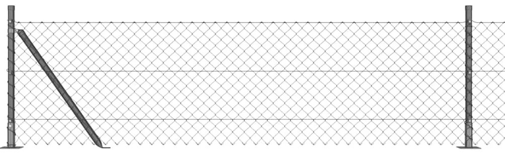 vidaXL Φράκτης από αλυσίδα με στύλους Ασημί 25 x 0.6 μ Ατσάλι