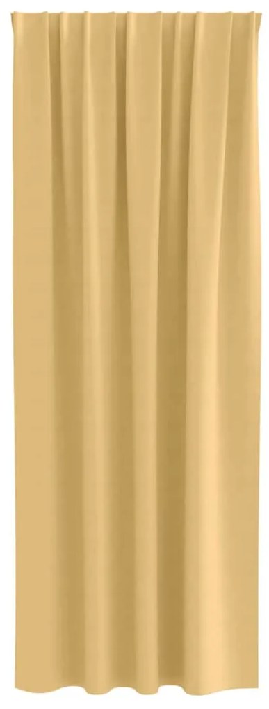 vidaXL Κουρτίνες Μαύρης Ύφανσης με Δαχτυλίδια 2 pcs Μπεζ 245 x 140 εκ.