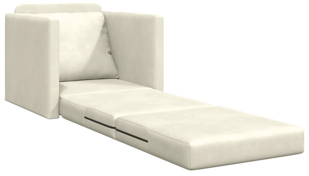 vidaXL Καναπές Κρεβάτι 2 σε 1 Κρεμ 74x77x81 cm Βελούδο